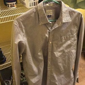 Grey and black stripe dress shirt jcrew